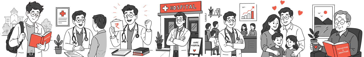 Doctor lifecycle illustrations